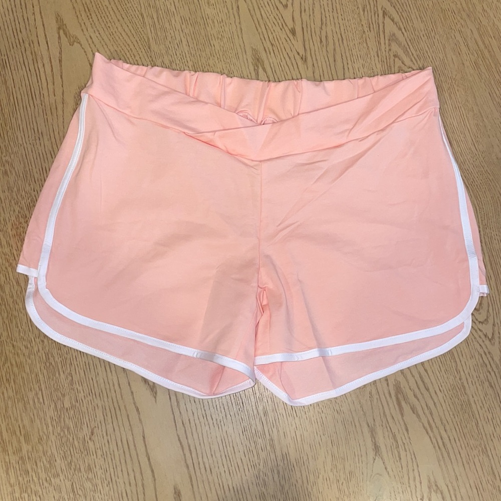 2 pairs of light pink maternity shorts LARGE NWT